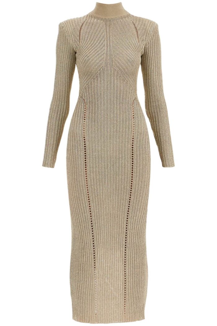 SELF PORTRAIT Maxi Lurex Knit Dress In