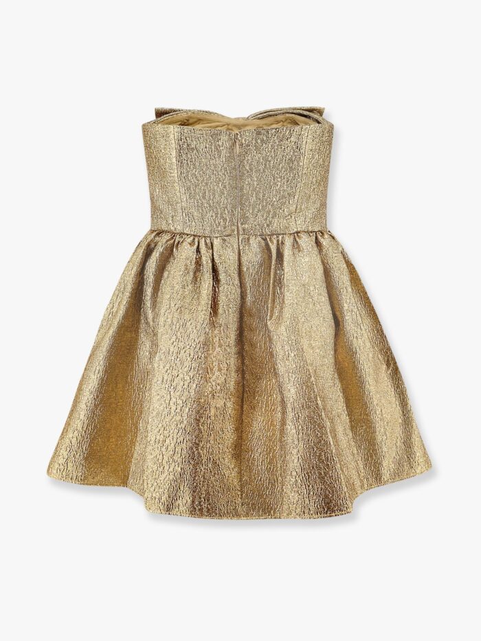 SELF PORTRAIT Metallic Fibre Fabric Mini Dress