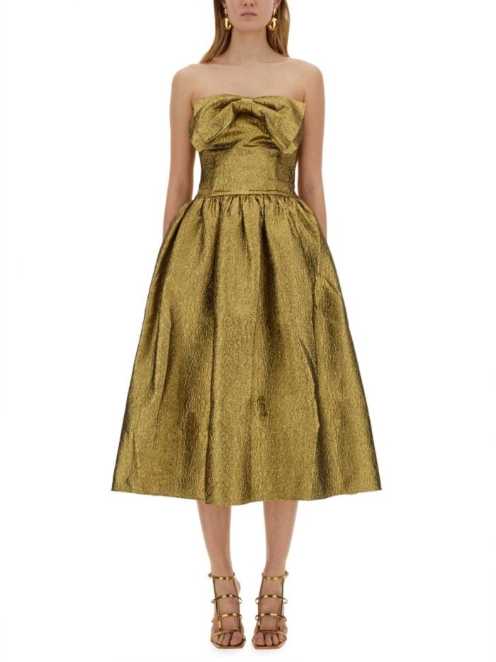 SELF-PORTRAIT METALLIC JACQUARD MIDI DRESS