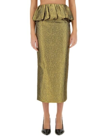 SELF-PORTRAIT METALLIC JACQUARD MIDI SKIRT