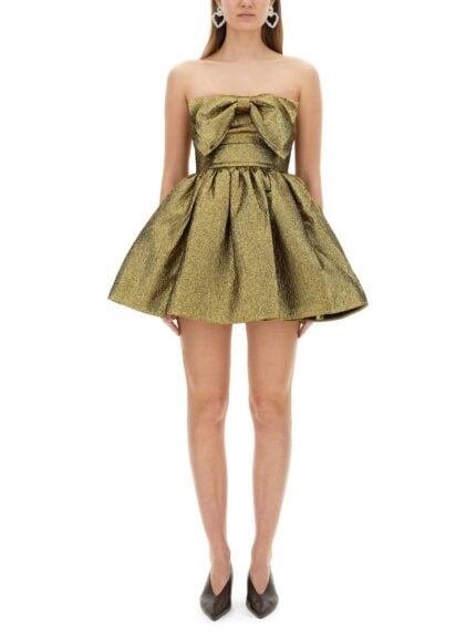SELF-PORTRAIT METALLIC JACQUARD MINI DRESS