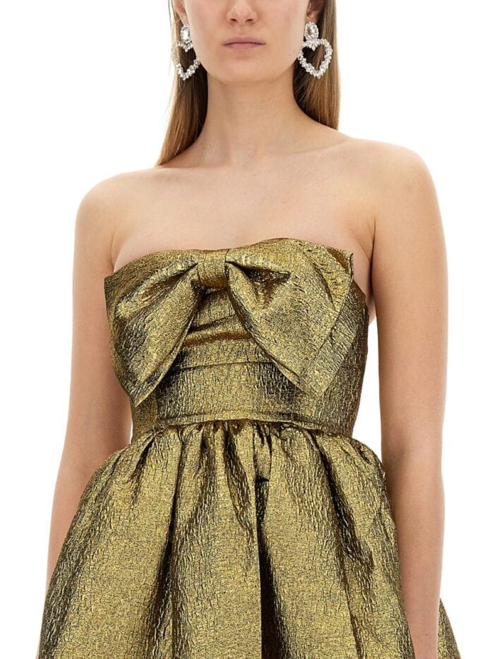SELF-PORTRAIT METALLIC JACQUARD MINI DRESS