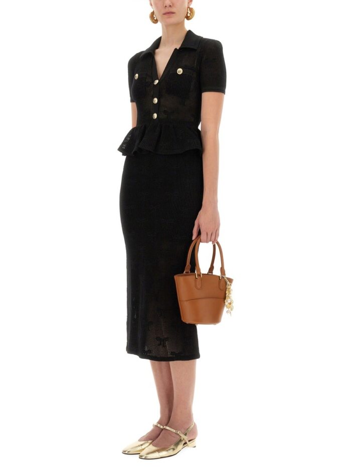SELF-PORTRAIT MIDI CROCHET DRESS WITH BOWS