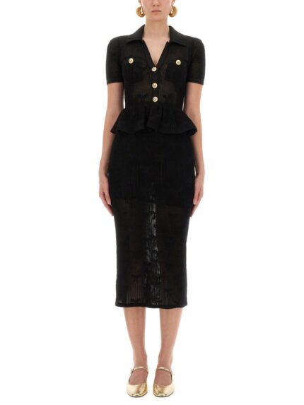 SELF-PORTRAIT MIDI CROCHET DRESS WITH BOWS