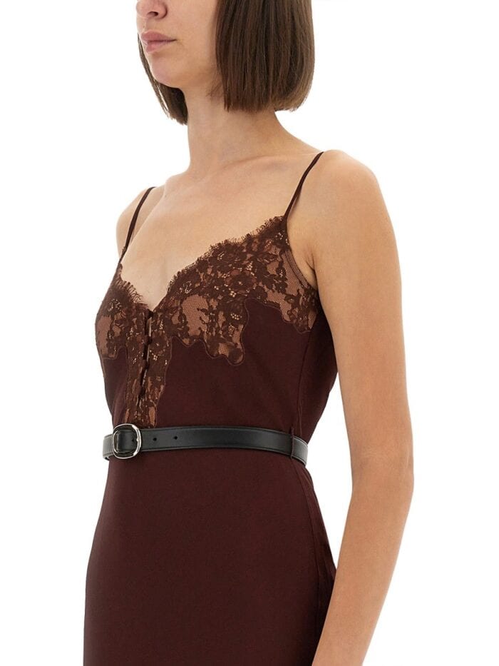 SELF-PORTRAIT MIDI DRESS WITH LACE INSERTS