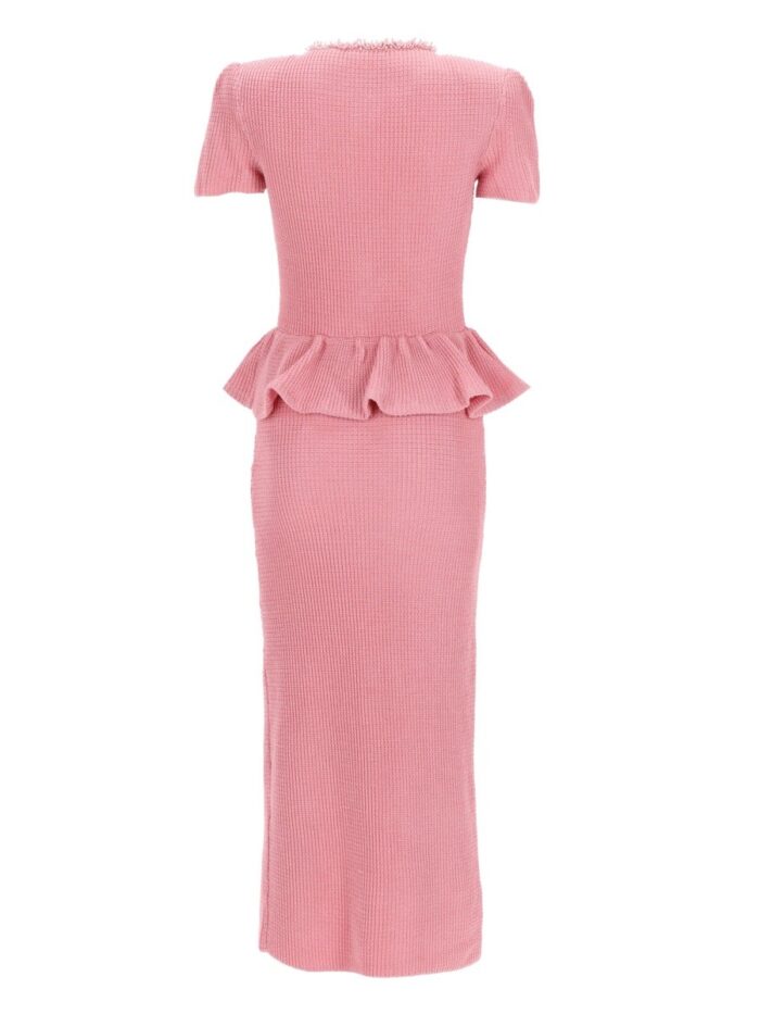 SELF-PORTRAIT MIDI DRESS WITH PEPLUM AND BEADING