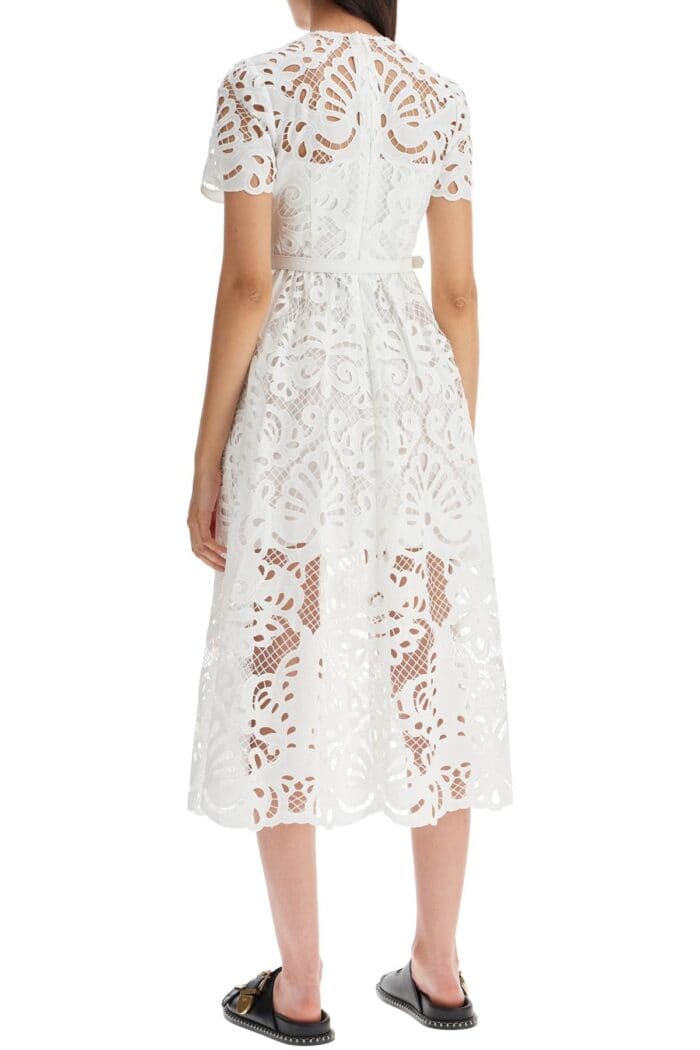 SELF PORTRAIT Midi Lace Dress In Seven