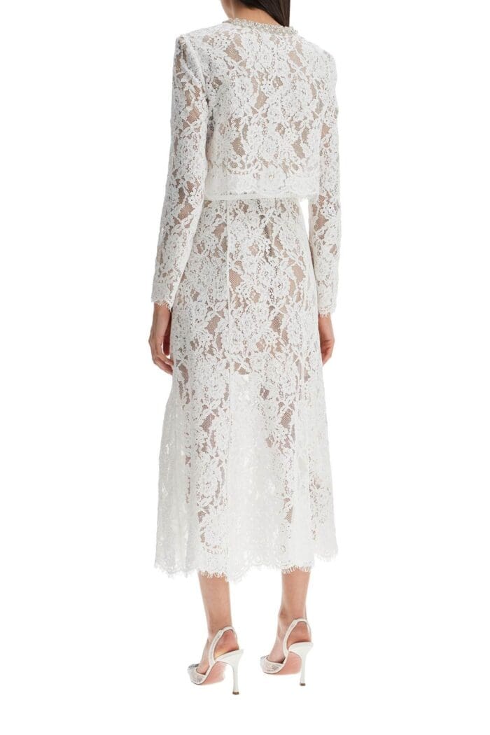 SELF PORTRAIT Midi Lace Dress In Seven