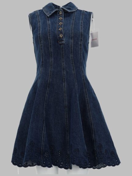 SELF-PORTRAIT MINI ABITO IN DENIM RICAMATO