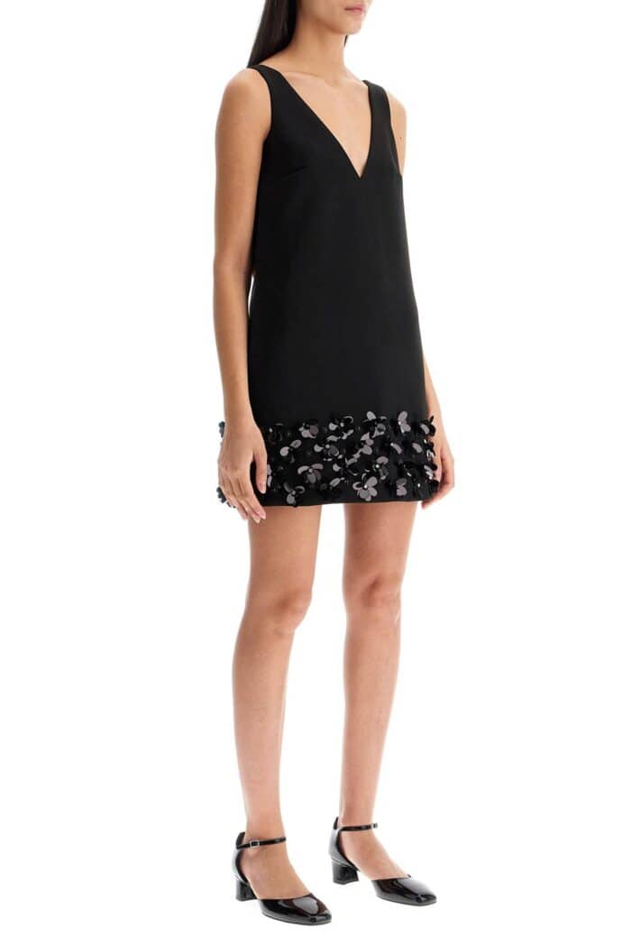 SELF PORTRAIT Mini Crepe Dress With Decorative Details