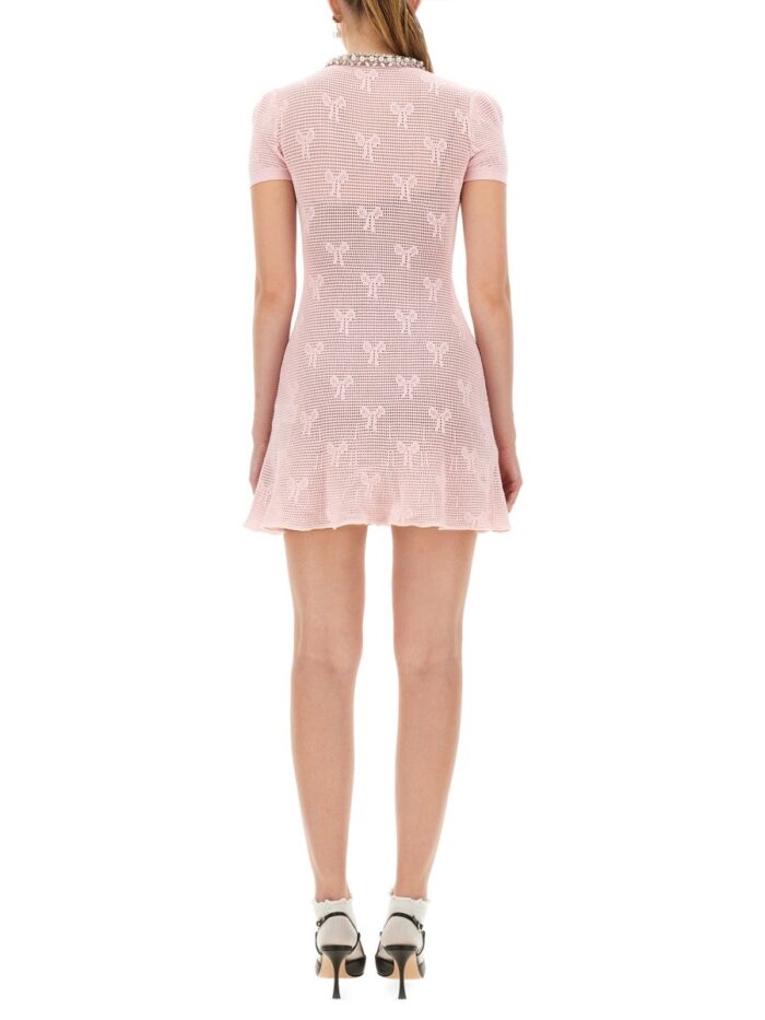 SELF-PORTRAIT MINI CROCHET DRESS WITH BOWS