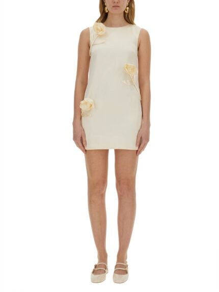 SELF-PORTRAIT MINI DRESS WITH 3D FLOWERS