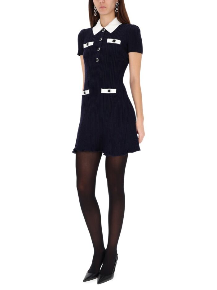 SELF-PORTRAIT MINI DRESS WITH CONTRASTING COLLAR