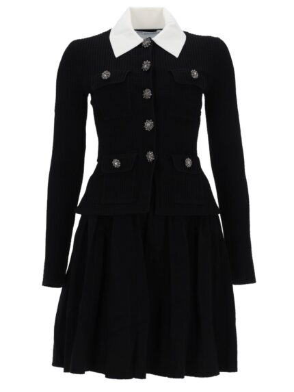 SELF-PORTRAIT MINI DRESS WITH CONTRASTING COLLAR