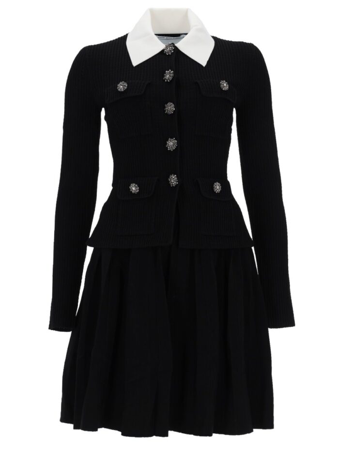 SELF-PORTRAIT MINI DRESS WITH CONTRASTING COLLAR