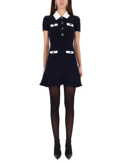 SELF-PORTRAIT MINI DRESS WITH CONTRASTING COLLAR