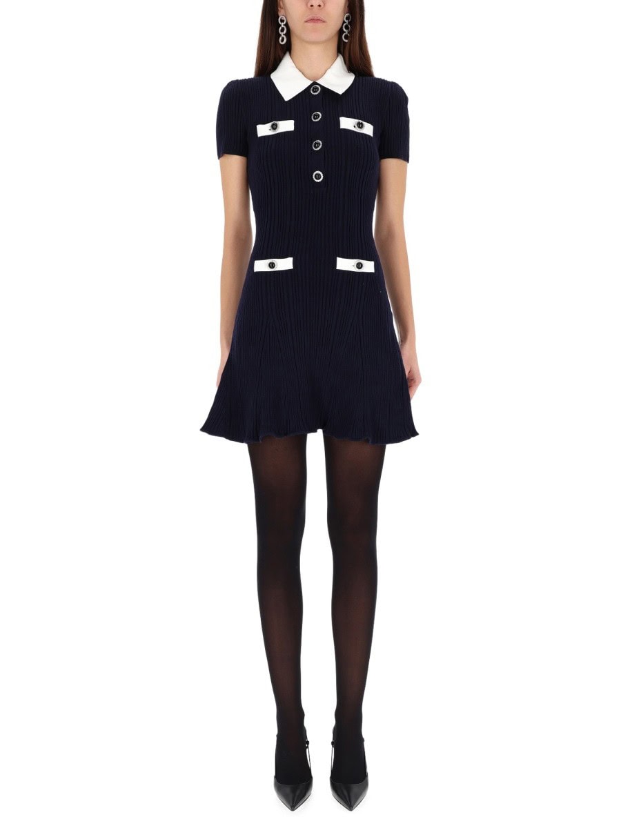 SELF-PORTRAIT MINI DRESS WITH CONTRASTING COLLAR
