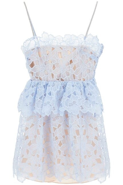 SELF PORTRAIT Mini Organza Lace Dress In 9