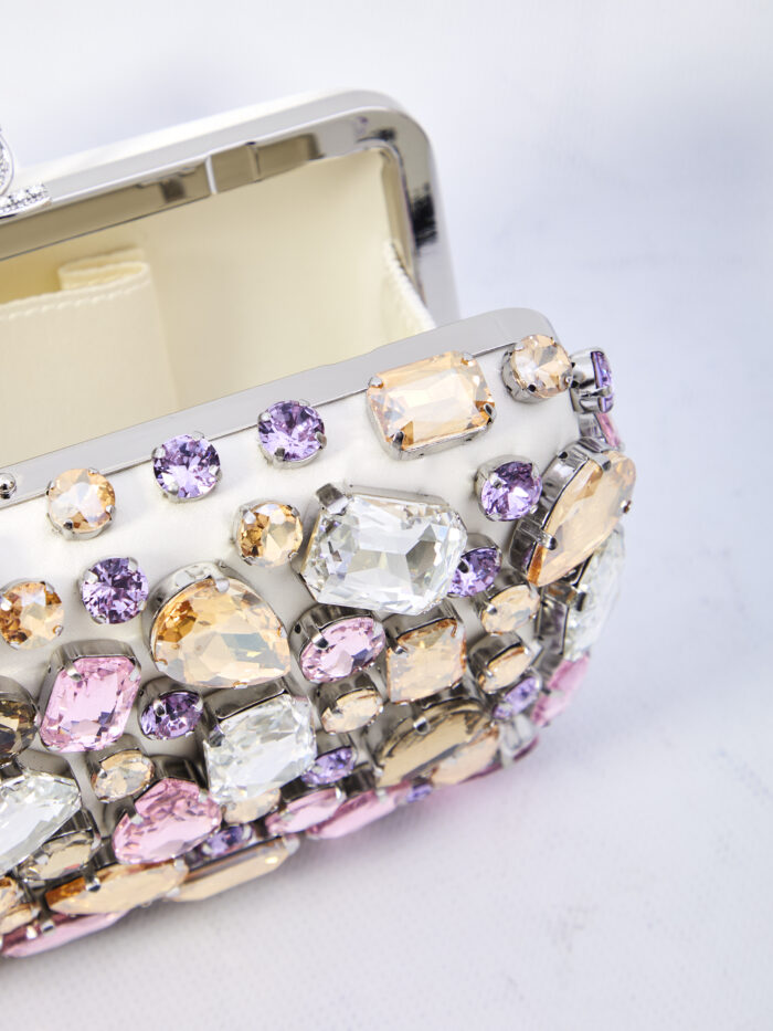 Self Portrait Multi crystal embellished clutch bag
