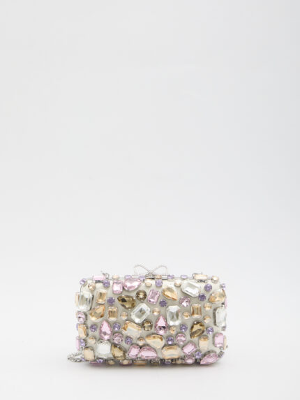 Self Portrait Multi crystal embellished clutch bag