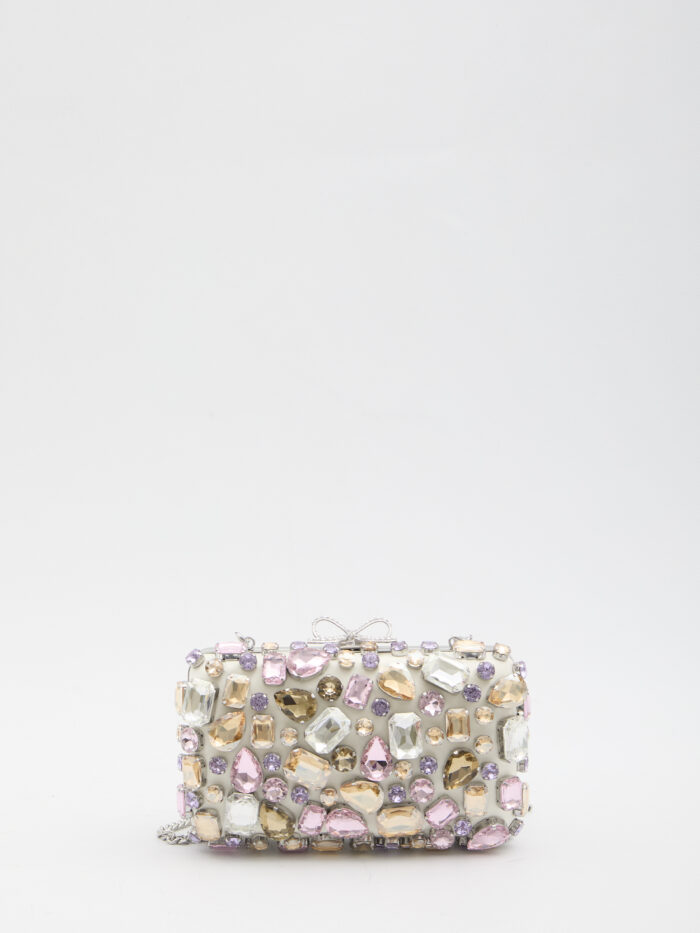 Self Portrait Multi crystal embellished clutch bag