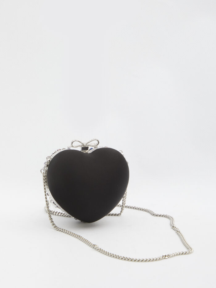 Self Portrait Multi crystal Heart clutch bag