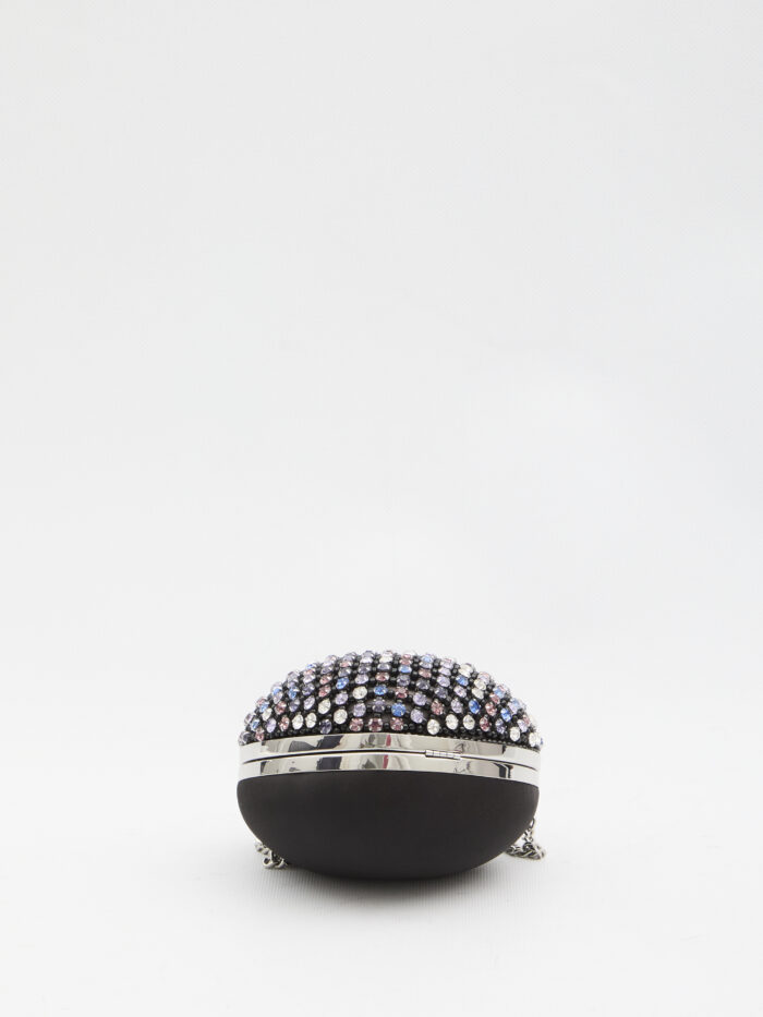 Self Portrait Multi crystal Heart clutch bag