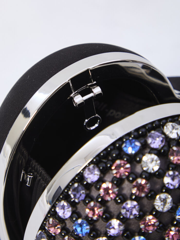 Self Portrait Multi crystal Heart clutch bag