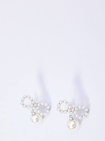 Self Portrait Pearl bow earrings