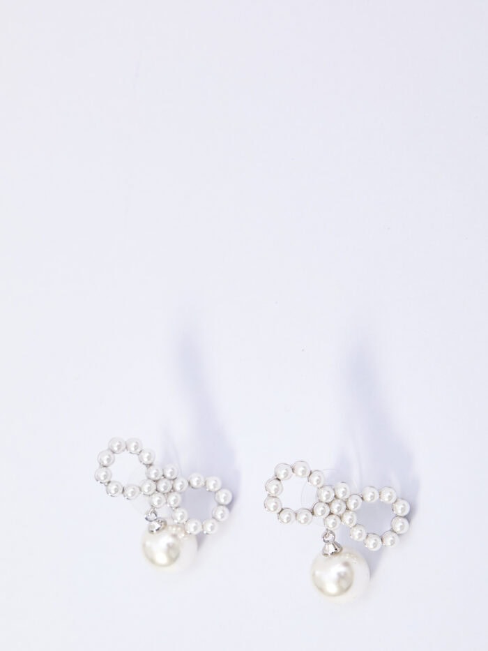 Self Portrait Pearl bow earrings