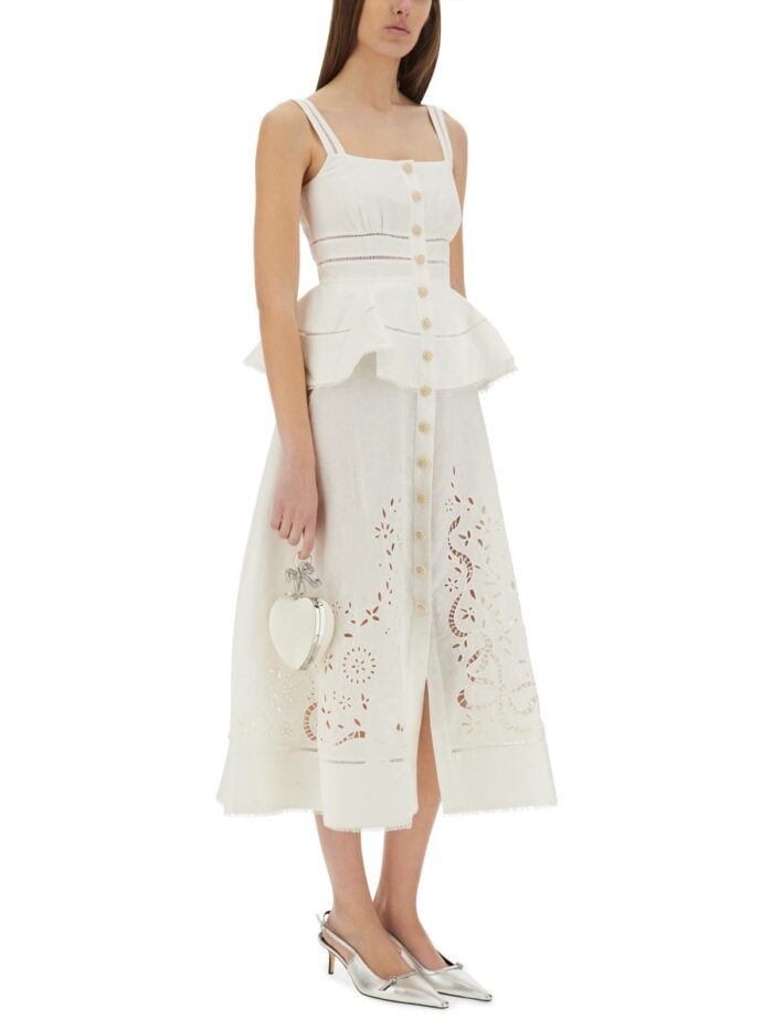 SELF-PORTRAIT "PEPLUM" MIDI DRESS