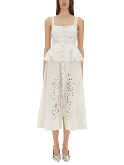 SELF-PORTRAIT "PEPLUM" MIDI DRESS