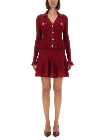 SELF-PORTRAIT PERFORATED KNIT DRESS