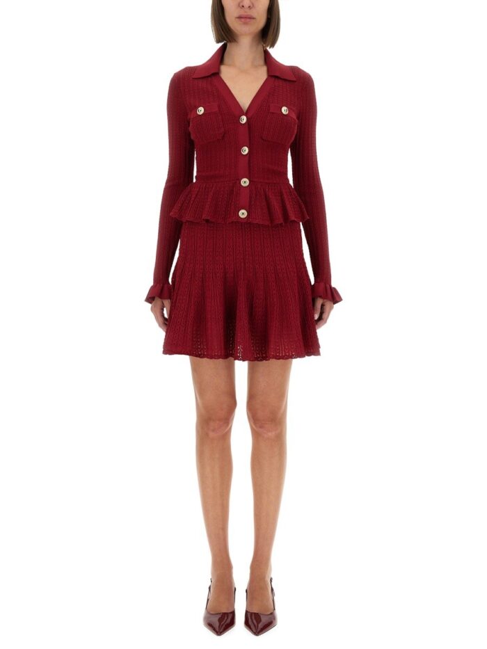 SELF-PORTRAIT PERFORATED KNIT DRESS