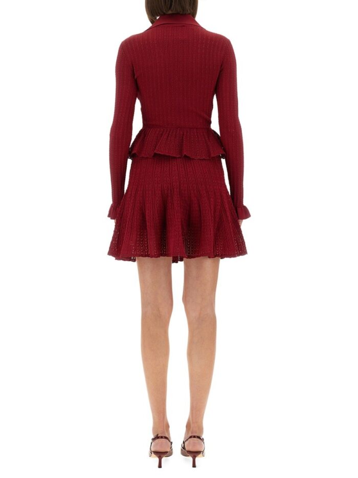 SELF-PORTRAIT PERFORATED KNIT DRESS