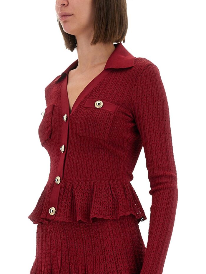 SELF-PORTRAIT PERFORATED KNIT DRESS