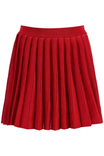 SELF PORTRAIT Pleated Knit Mini Skirt