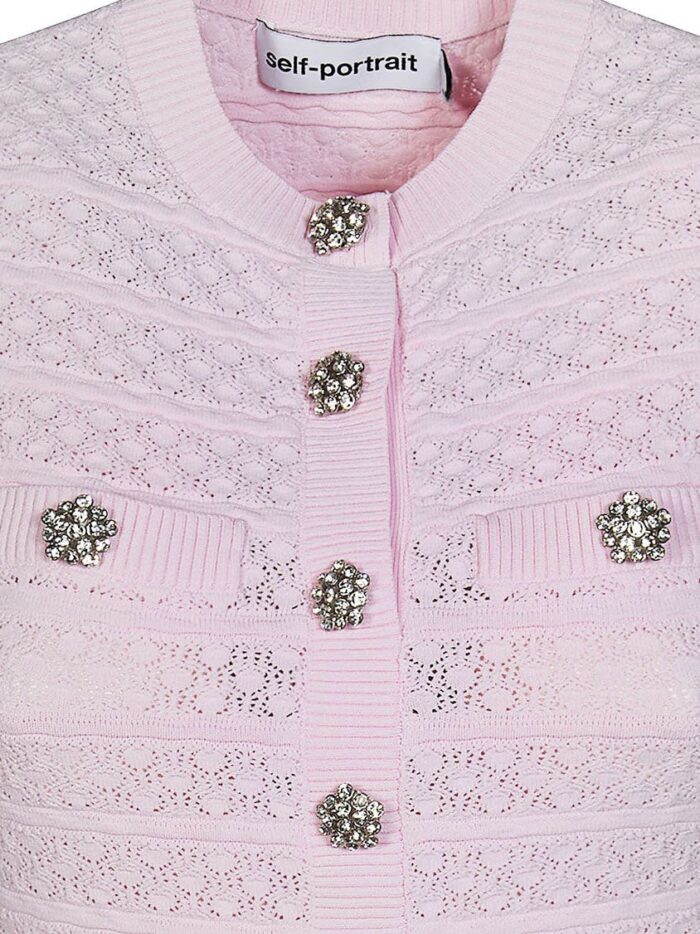 SELF PORTRAIT Pointelle Diamante Knit Dress