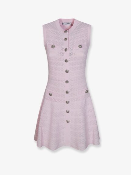 SELF PORTRAIT Pointelle Diamante Knit Dress