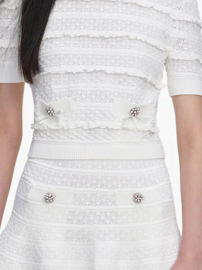 Self Portrait Pointelle knit top