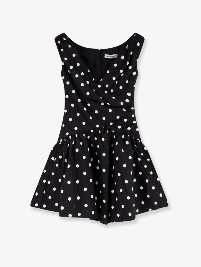 SELF PORTRAIT Polka-dots Cotton Mini Dress