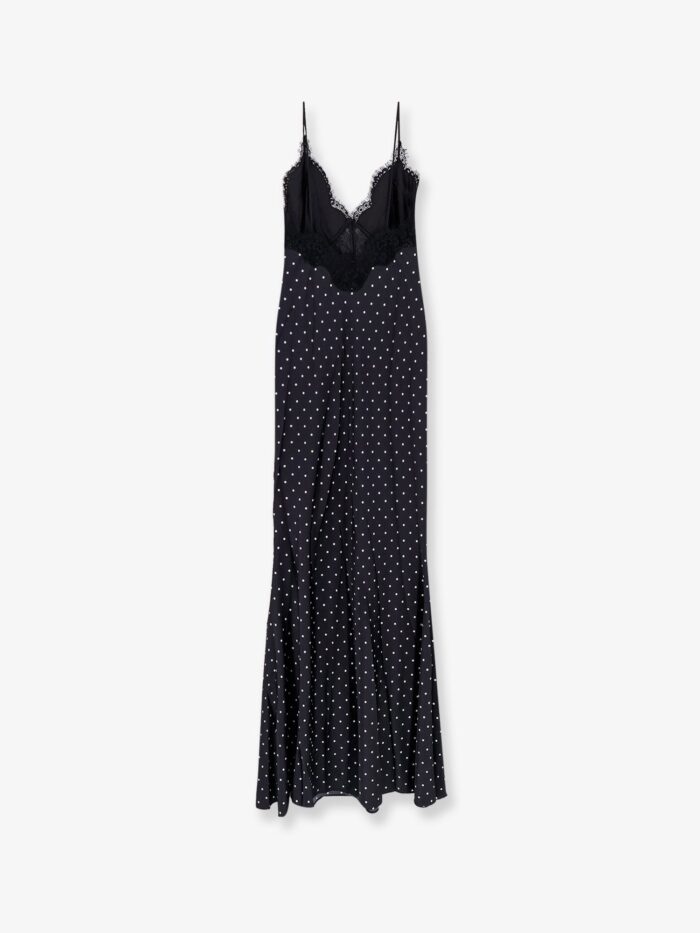 SELF PORTRAIT Polka-dots Satin Long Dress