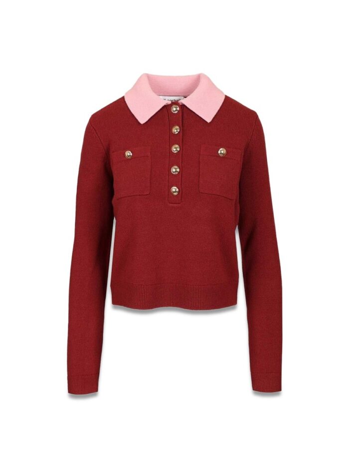 self portrait polo cardigan SELF-PORTRAIT POLO CARDIGAN