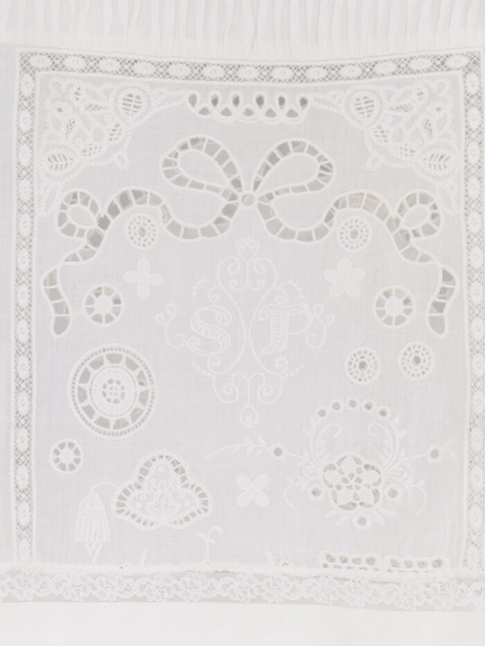 SELF PORTRAIT Ramie Top With Lace Inserts