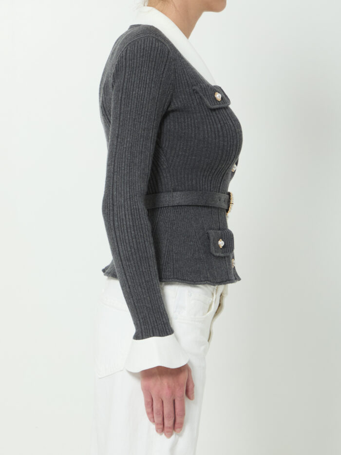 Self Portrait Ribbed knit cargidan