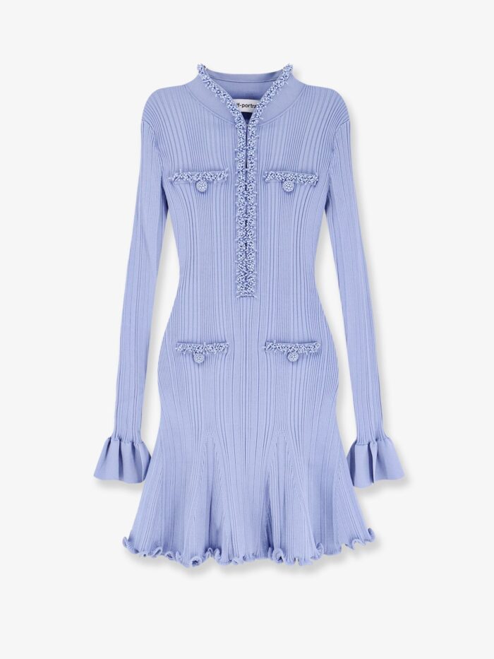 SELF PORTRAIT Ribbed Knitted Mini Dress