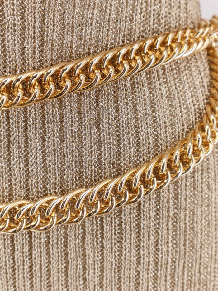 SELF PORTRAIT Ribbed Lurex Knit Midi Dress