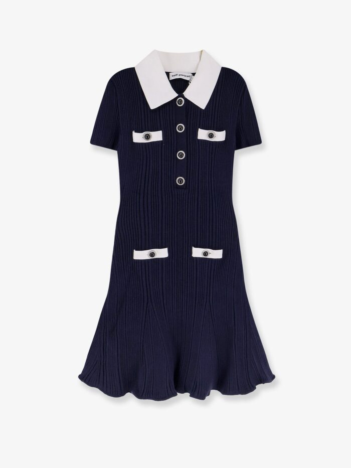 self portrait ribbed mini dress SELF PORTRAIT Ribbed Mini Dress