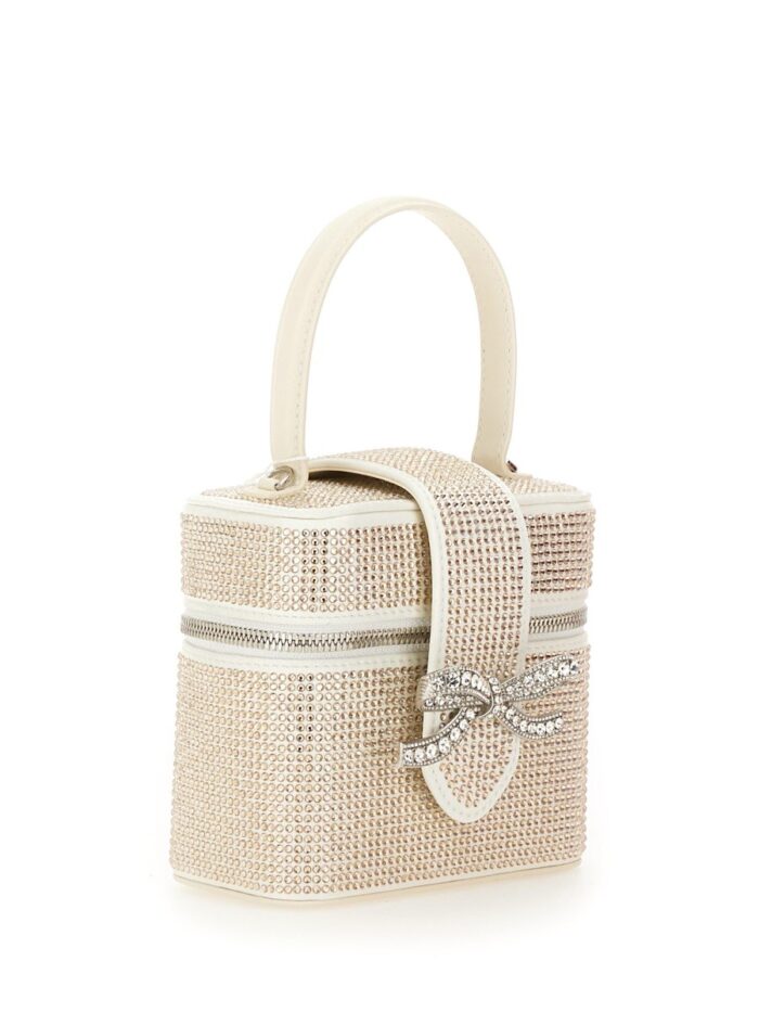 SELF-PORTRAIT SATIN BEAUTY CASE WITH RHINESTONES