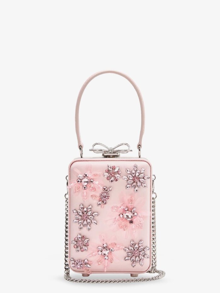 SELF PORTRAIT Satin Crossbody Bag With Crystal Details